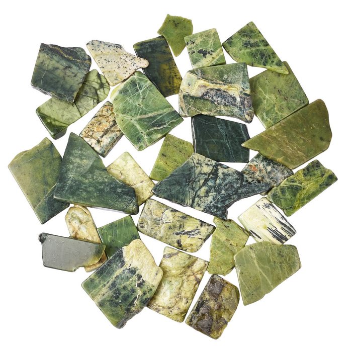 Soft Nephrite Jade Freeform Slabs, 4/15mm x 30/70mm (KGS)