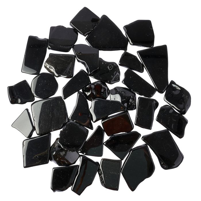 Black Obsidian Freeform Slabs 4/20mm x 30/70mm (KGS)