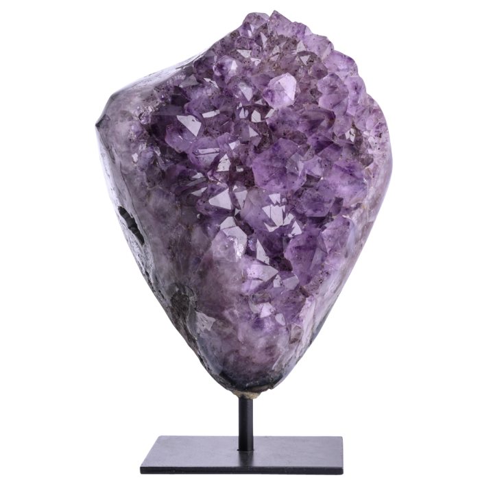 Polished Amethyst Druze Display Piece with Iron Base, 6.7kg 19cm x 28cm (1pc) NETT 