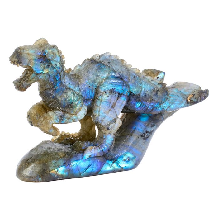 Labradorite Dinosaur Carving 4.25x2.75x1.25"