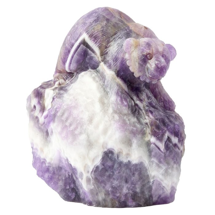 Amethyst Bear Carving with base, 4.25" (1pc) NFD
