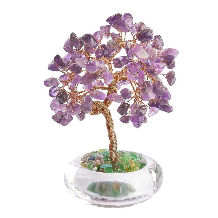 Amethyst Gem Tree with Clear Bowl (1pc) NFD