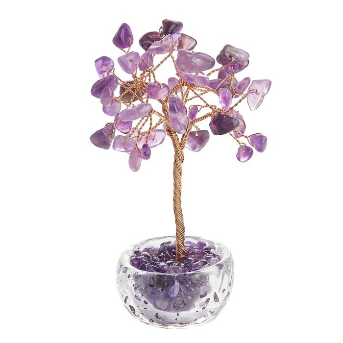Mini Amethyst Tree with Clear Cup (1pc) NFD
