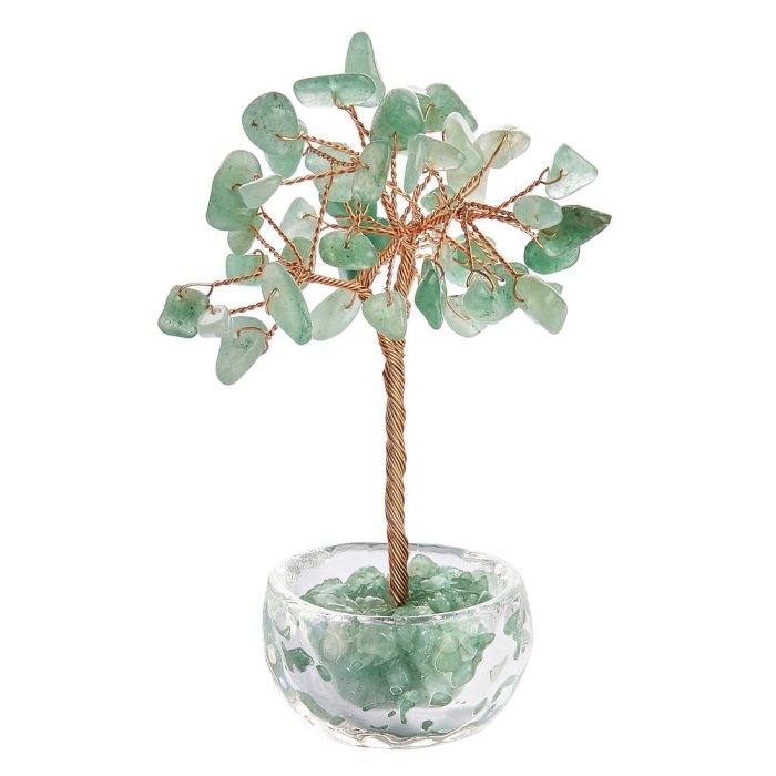 Mini Green Aventurine Tree with Clear Cup (1pc) NFD