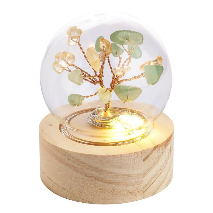 Aventurine and Citrine Gem Tree Lamp, battery operated (1pc) NFD