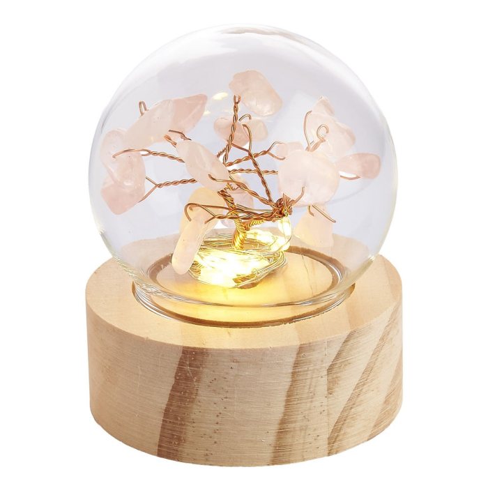 Rose Quartz Gem Tree Lamp, battery operated (1pc) NFD