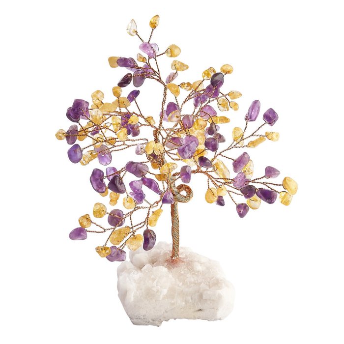 Amethyst and Citrine Gem Tree with Crystal base (1pc) NFD