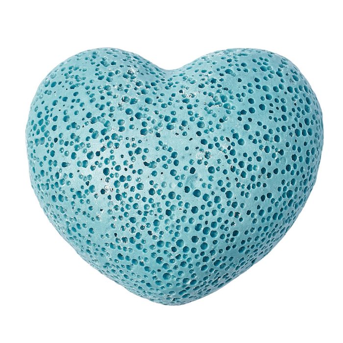 Lava stone Heart, 45x26mm, Blue (1pc)