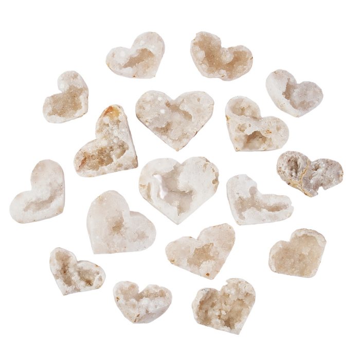 White Quartz Geode Hearts (Kg) NFD