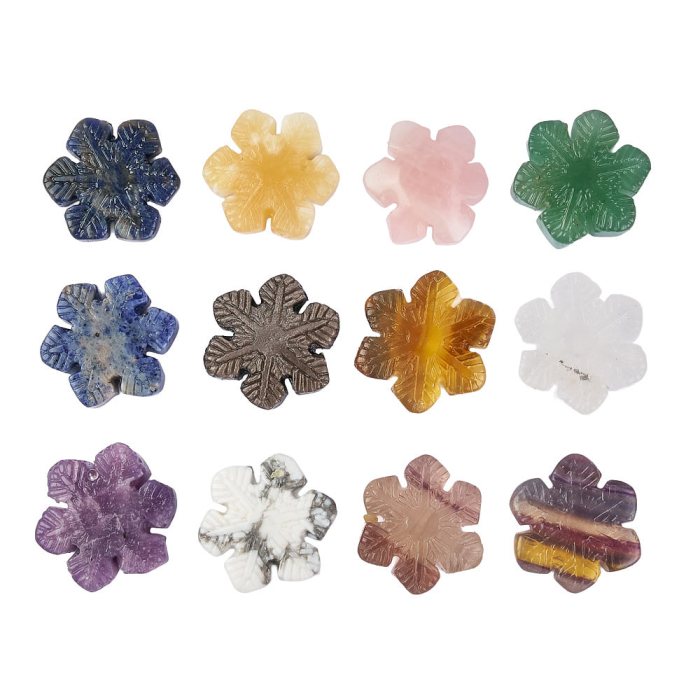 Assorted Gemstone Snowflakes (12pc) NFD