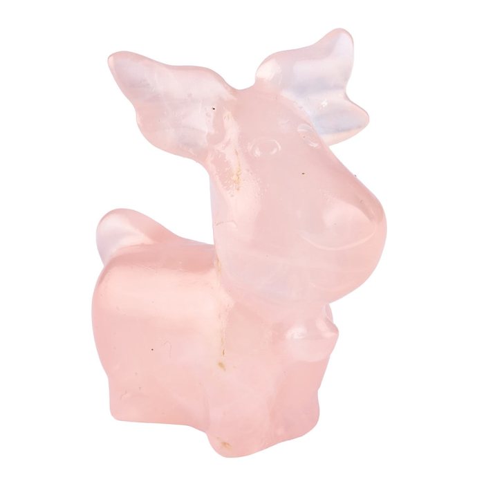 Rose Quartz Reindeer, 5cm (1pc) NFD