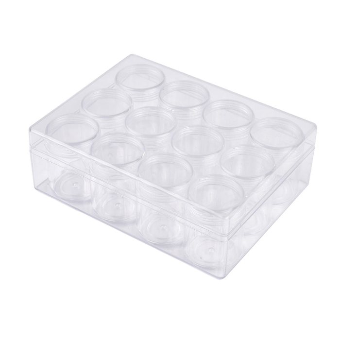 Acrylic 12 Capsule Box, 16x12.2x6cm (1pc)
