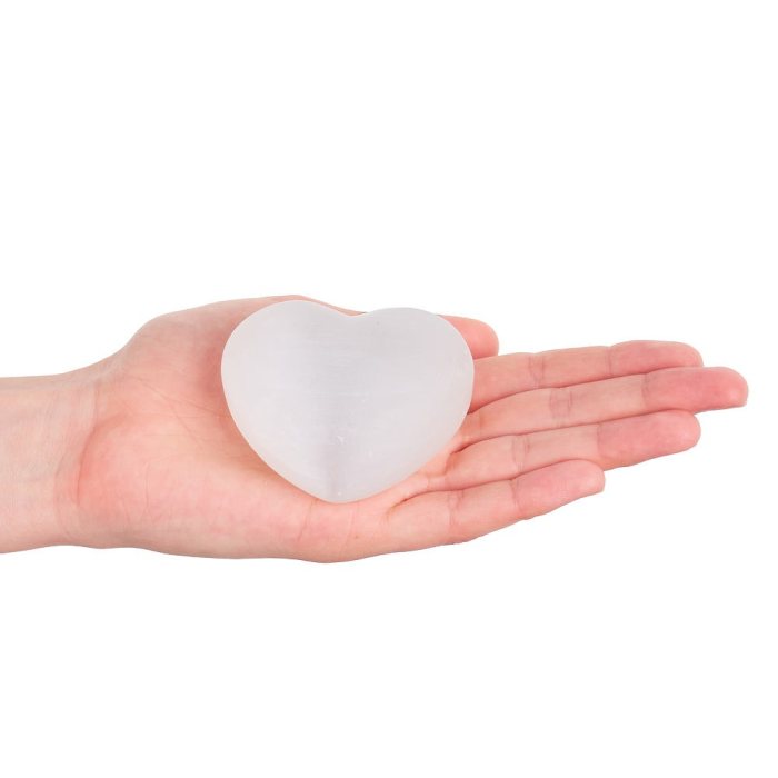 Selenite Heart, 60mm (1pc) NFD