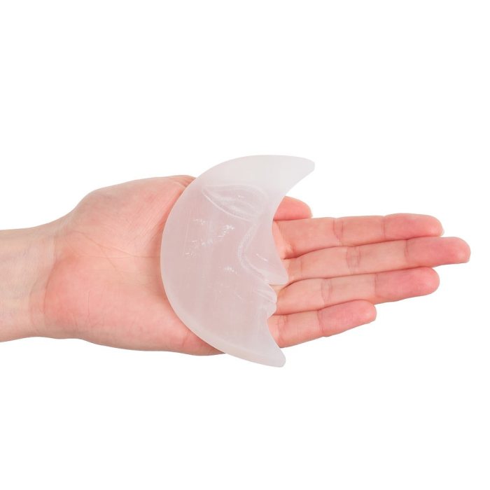 Selenite Moon Face, 110mm (1pc) NFD