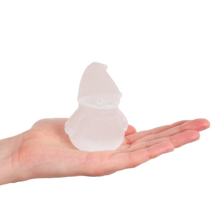 Selenite Chunky Snowman, 80mm (1pc) NFD