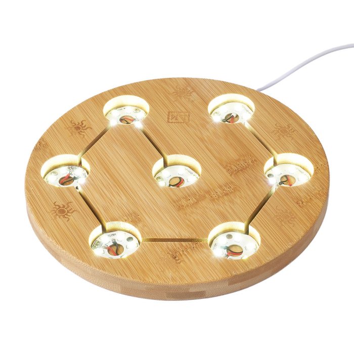 Round Bamboo Light Stand With 7 Holes, 200mm (1pc)