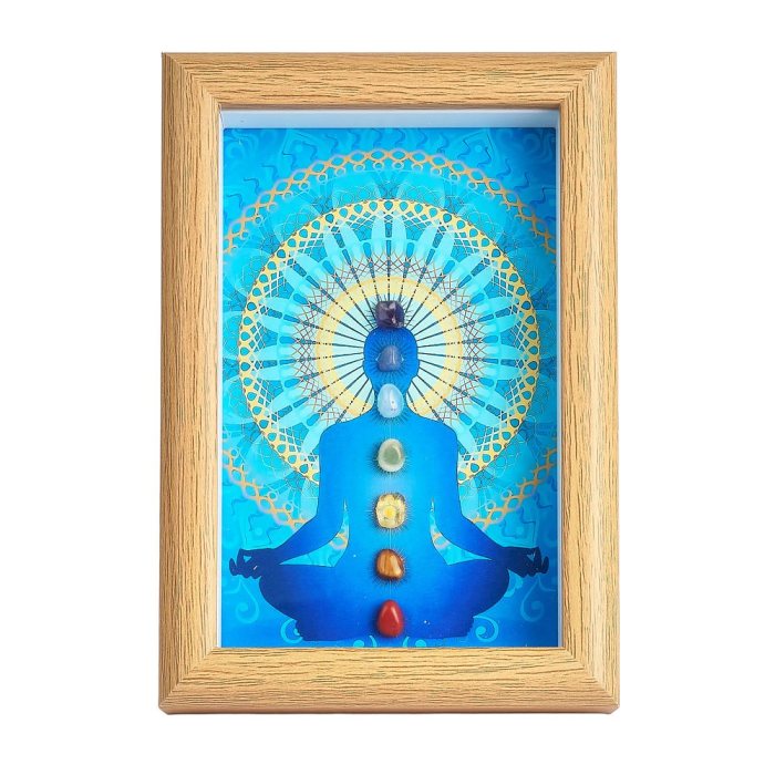 Blue Chakra Picture in Bamboo Box Frame, 110x160mm (1pc) NFD