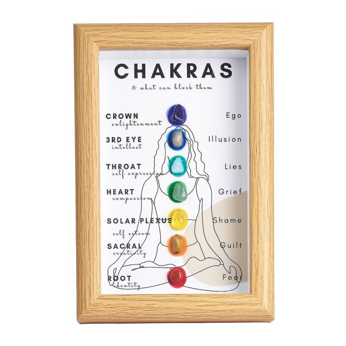 Chakra System Picture in Bamboo Box Frame, 110x160mm (1pc) NFD