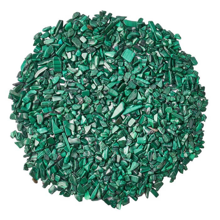Malachite Tumbled Chips, 3-5mm (100g)