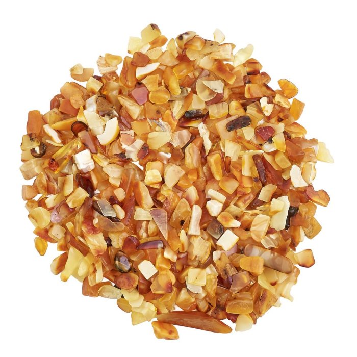 Amber Tumbled Chips, 5-7mm (50g)