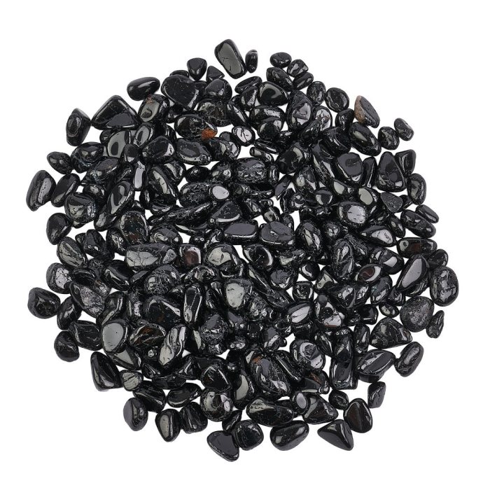Black Tourmaline Tumbled Chips, 5-7mm (100g)