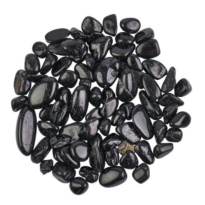 Black Tourmaline Tumbled Chips, 8-12mm (100g)