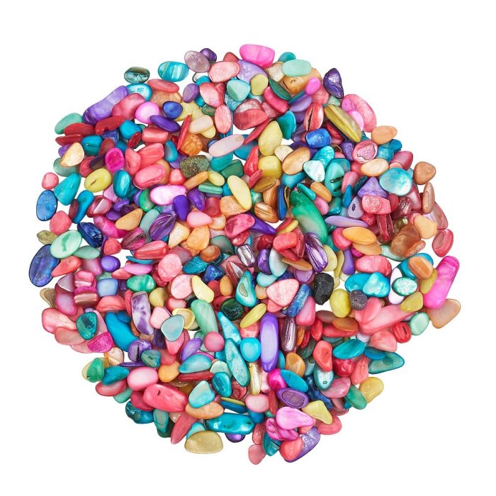 Paua Shell Tumbled Chips, 5-7mm (100g) NFD