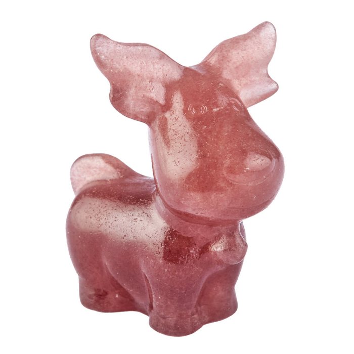 Strawberry Quartz Reindeer, 5cm (1pc) NFD