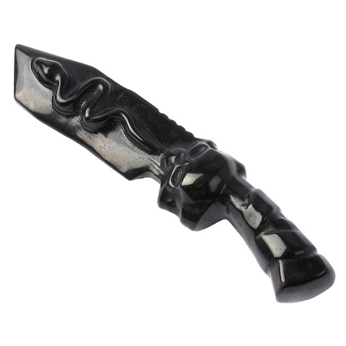 Black Obsidian Knife Carving, 14cm (1pc) NFD