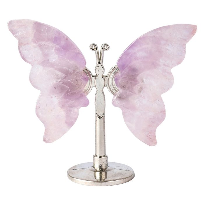Amethyst Butterfly on Silver Metal Stand (1pc) NFD