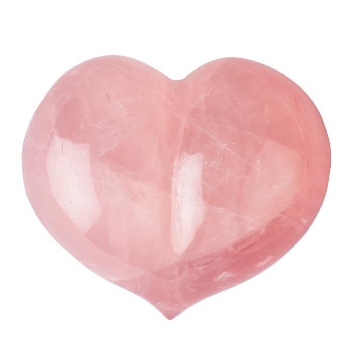 Rose Quartz Puff Heart, 55mm x45mm (1pc) NFD