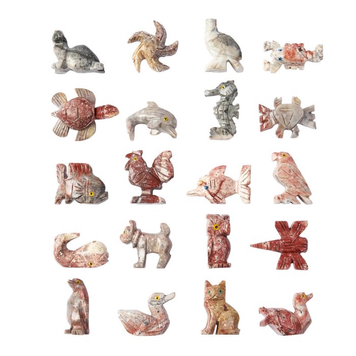 Soapstone Animal Carvings Mix 1, Peru (20pcs)