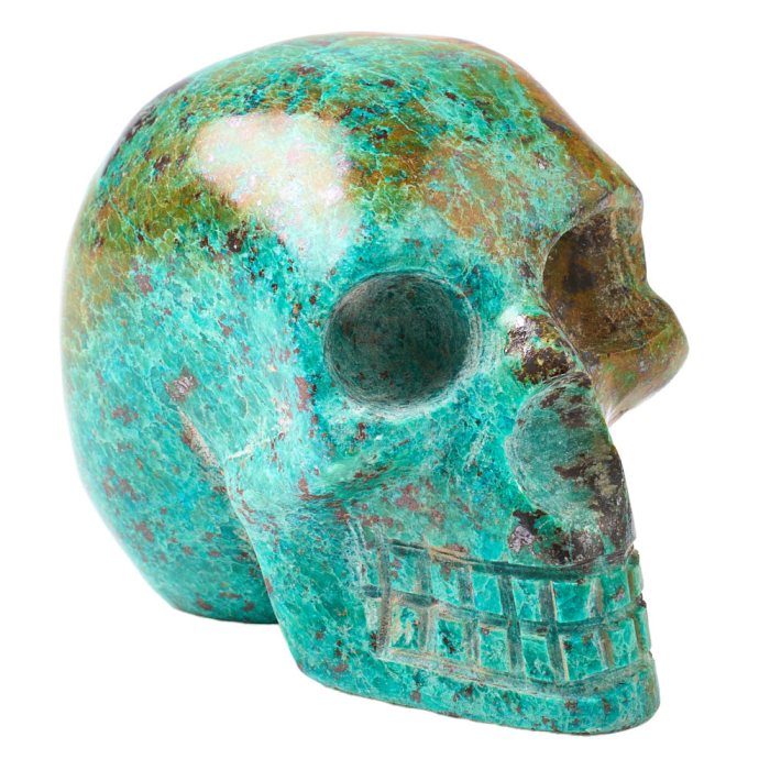 Chrysocolla Skull Thin 60-70mm, Peru (1pc) NETT