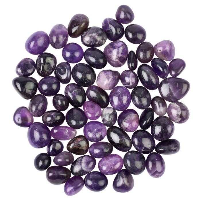 Dark Amethyst Small Tumblestones, 10-20mm, Zambia (250g)