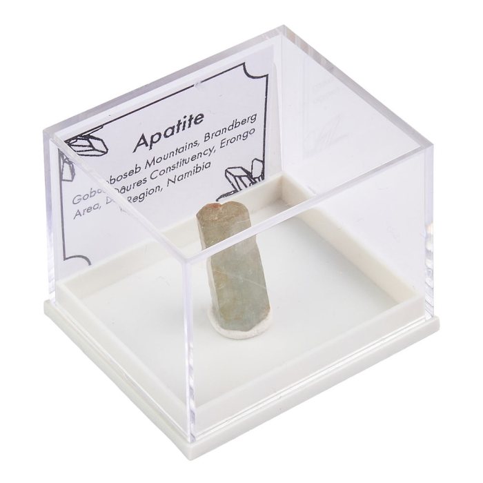 Apatite in plastic box with ID card (1pc)