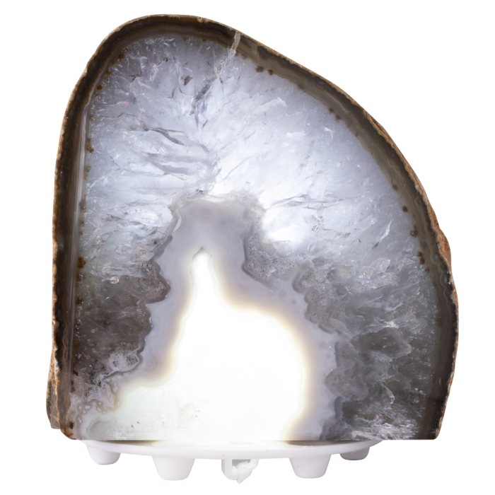 Mini Polished Agate Lamp Natural with LED USB fitting NETT