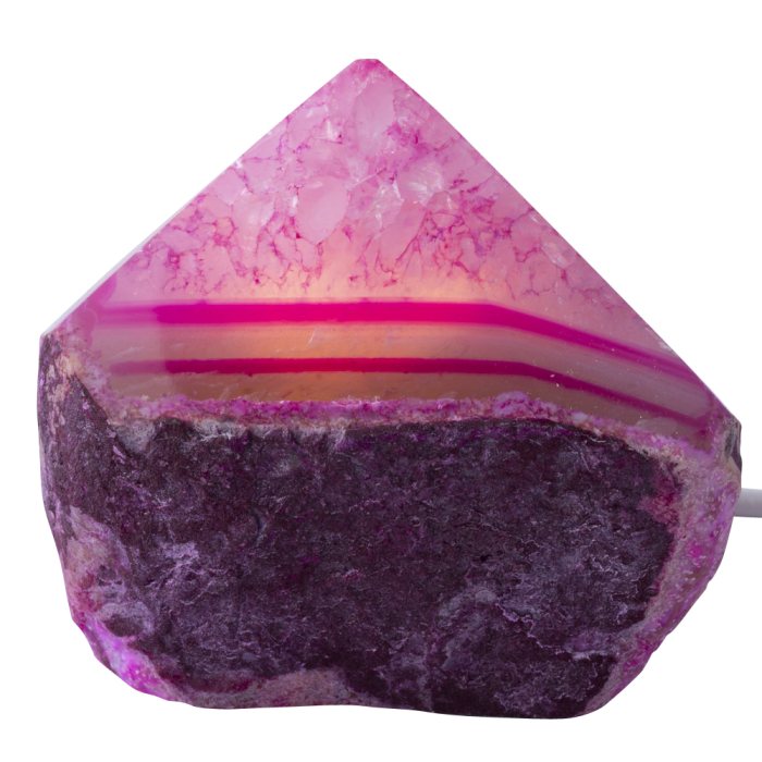 Mini Agate Point Lamp Pink with Disk LED USB Fitting (1pc) NFD