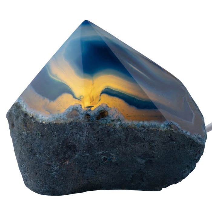 Mini Agate Point Lamp Blue with Disk LED USB Fitting (1pc) NETT