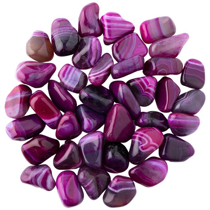 Pink Banded Agate Extra Large Tumblestone 40-50mm, Brazil (1kg) NETT