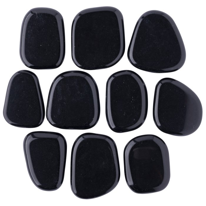 Black Obsidian approx 35-45mm Smoothstone (10pcs) NETT