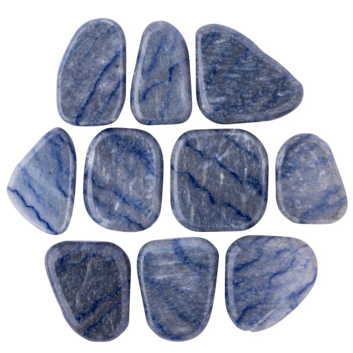 African Blue Quartz 35-45mm Smoothstone (10pcs)