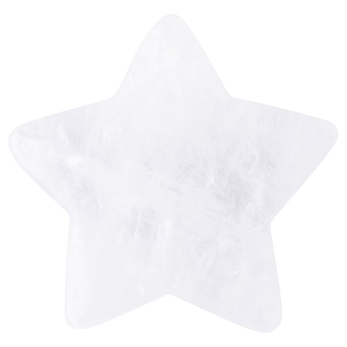 Rock Crystal 40mm Drilled Star (1pc)