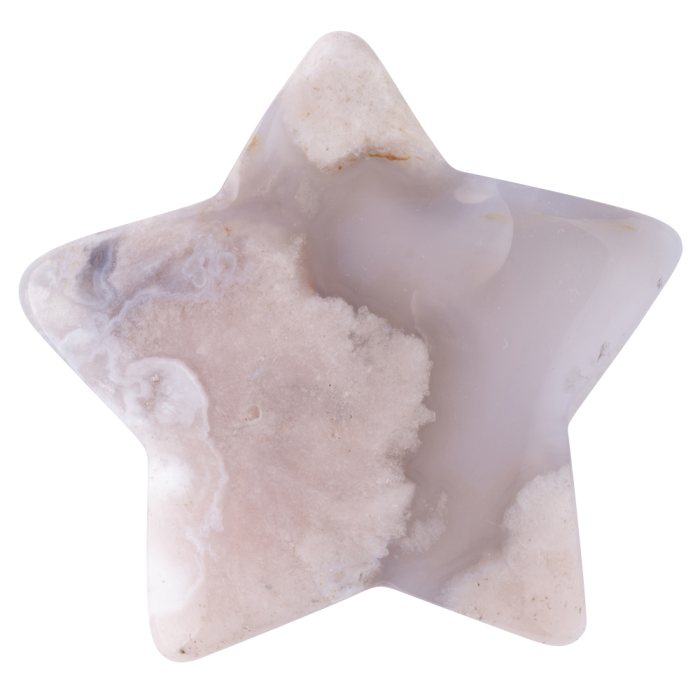 Flower Agate 40mm Drilled Star (1pc) NFD