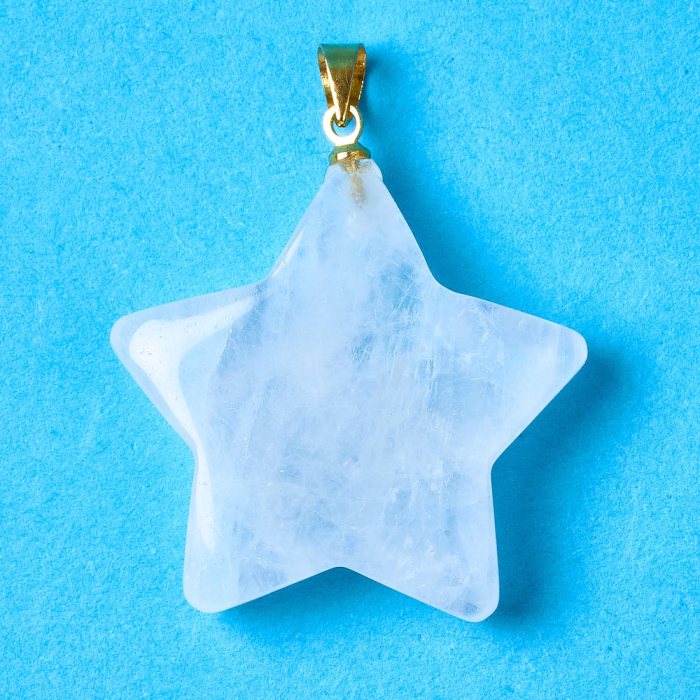 Rock Crystal Puff Star Pendant with Gold Plated Bail (1pc) NETT