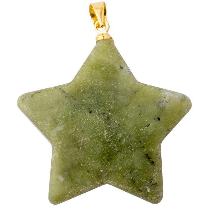 Serpentine Puff Star Pendant with Gold Plated Bail (1pc) 