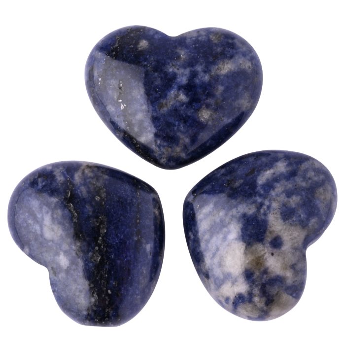 Sodalite Mini Heart Carving 25x30mm (3pcs) NETT
