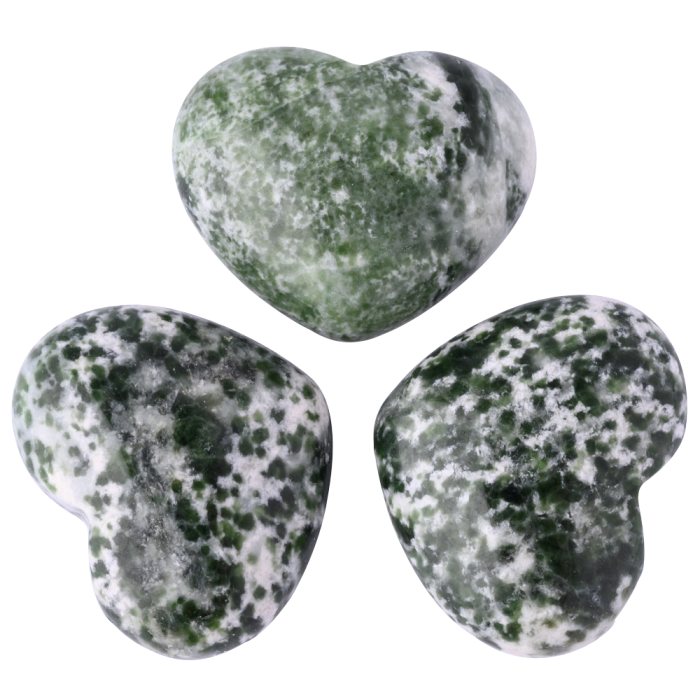 Snake Dragon Jade Mini Heart Carving 25x30mm (3pcs) NETT