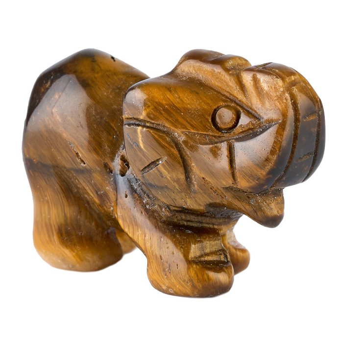 Tiger Eye Elephant Carving (1pc)