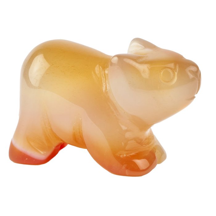 Carnelian Bear Carving (1pc)