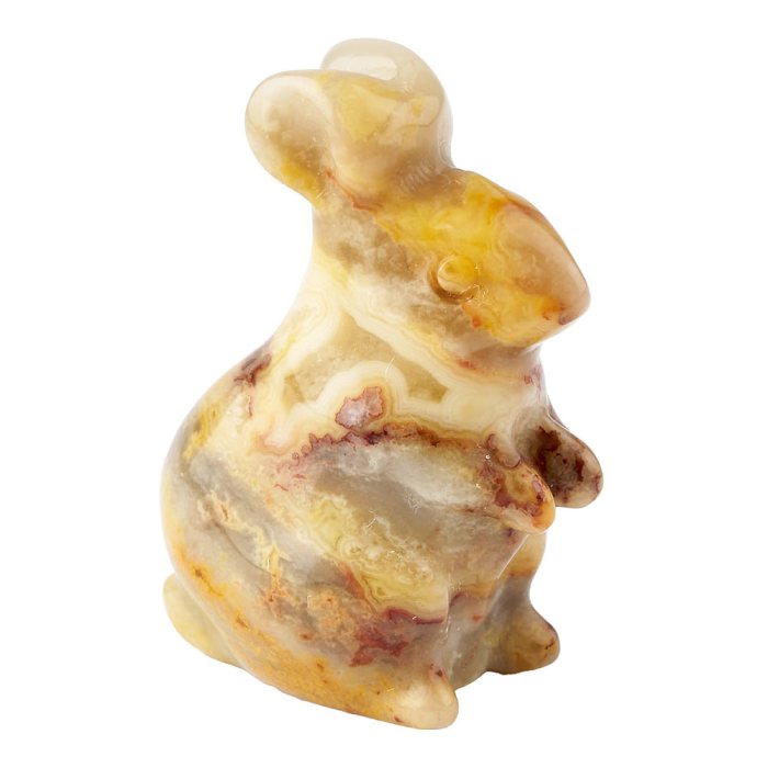 Crazy Lace Agate Rabbit Carving (1pc)